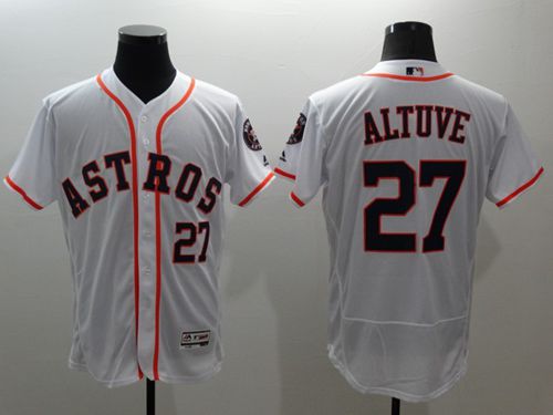 Astros #27 Jose Altuve White Flexbase Authentic Collection Stitched MLB Jersey - Click Image to Close